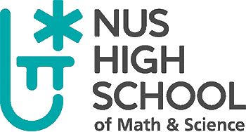 Logo of NUS High School of Math and Science, featuring a stylized blue flask and a six-pointed star, embodies the spirit of innovation. Perfect for those attending Camp Cosmos in Singapore, where young minds converge for an enriching summer camp experience.